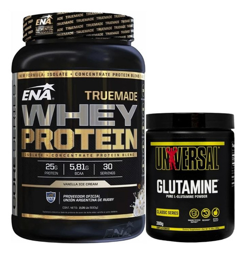 Ena Truemade Whey Protein 2lb + Glutamina Universal 300g 