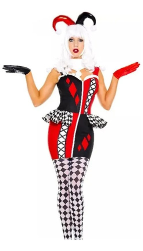 Travieso Cosplay Circus Arlequin Adult Sexy Payaso Bufón