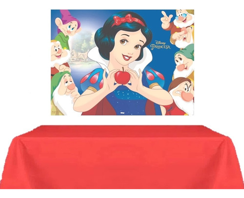 Kit Festa Branca De Neve * Painel Decorativo + Toalha Mesa