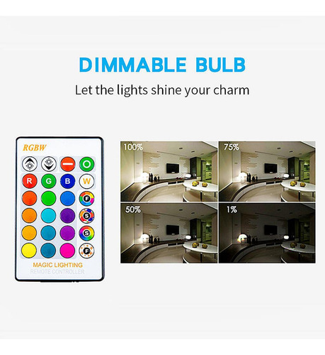 Bombilla Led Rgb Que Cambia De Color Con Control Remoto De 1
