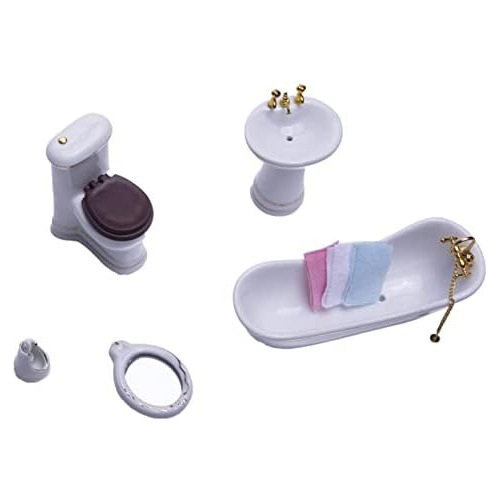 Accesorios De Baño Casa De Muñecas, Conjunto De Baño...