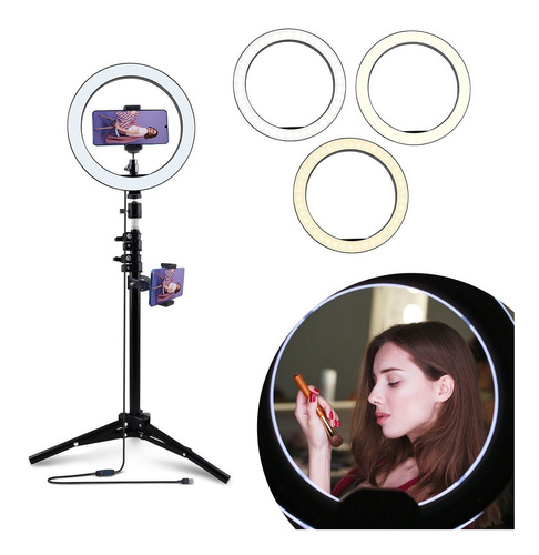 Aro De Luz Led 144 Cm Tripie Celular Foto Video Maquillaje