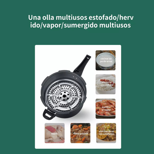 Ollas Express Presion 5l aluminio Compatib Inducción Plateado