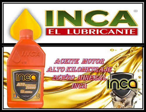 Aceite Motor Alto Kilometraje 25w60  Mineral Inca