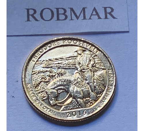 Robmar-usa-quarter Bañado Oro 24k Año 2016-n°34-t..roosevelt