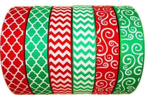 Textil Cinta Navidad 30 Yarda 6 5 1 Roja Verde Grogren