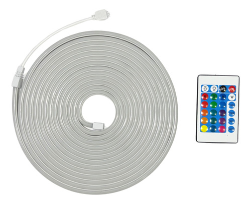 Cinta Led Hb Neón 5m Rgb 12v Control Remoto Ip64
