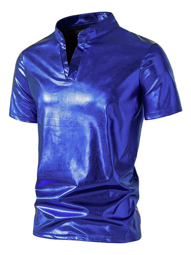 Camisa Polo Informal Manga Corta Con Cuello En V Para Hombre