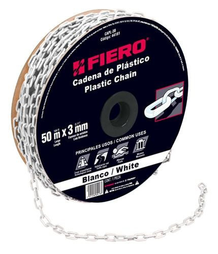 Cadena Plastica 3 Mm X 50 Mt Blanca Fiero 44161 Color Blanco