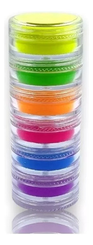 Torre De 6 Pigmentos Fluor Para Maquillaje Y Manicure