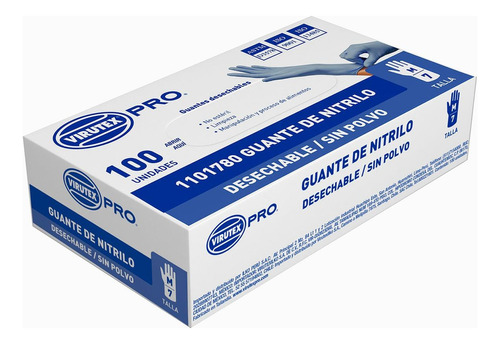 Guante Nitrilo S/polvo Azul M Virutex Pro