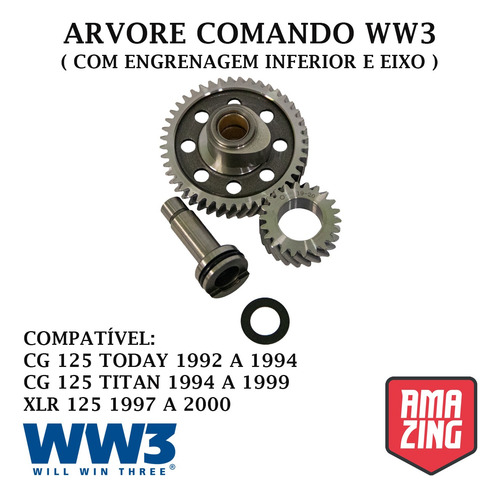 Arvore Comando Cg 125 Today Titan 83/99 Xlr 125 97/00 Ww3