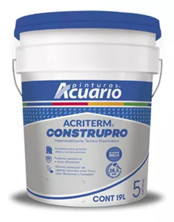 Impermeabilizante Acuario Construpro 5 Años 19 Lts Blanco