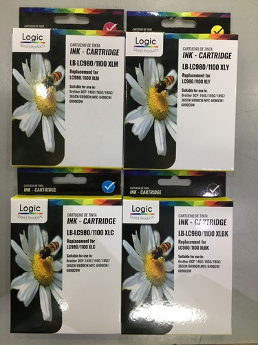 4 Cartuchos Lc-61  Compatible Brother Lc980/1100/145c/165