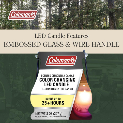 Vela Led Coleman, Citronela Que Cambia De Color, 250 Ml