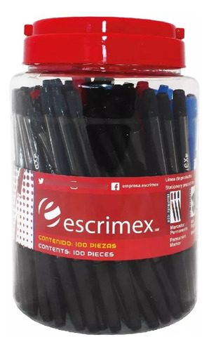 Bolígrafos Escrimex Vitrolero Con 100 Piezas Color del exterior Negro