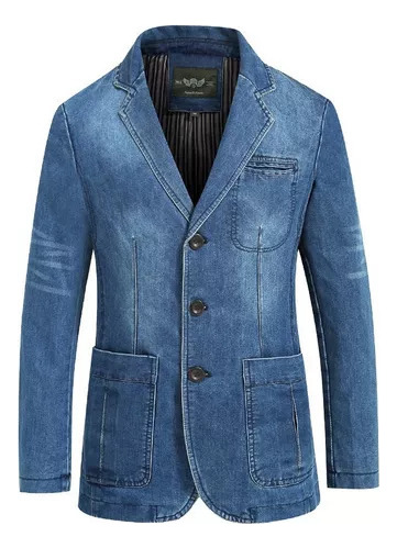 Blazer Vaquero De Algodón Para Hombre, Traje Masculino E