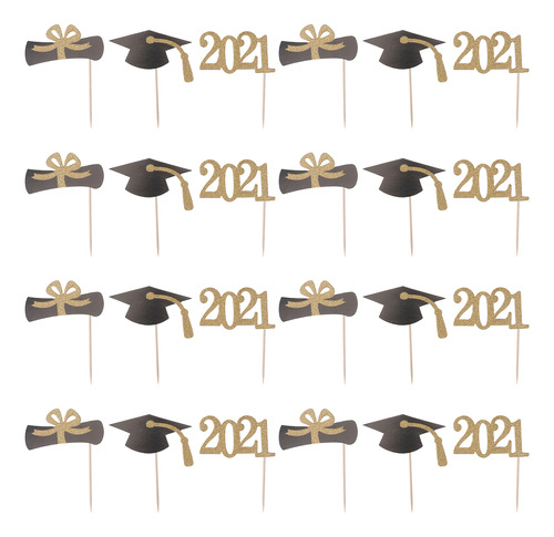 24 Palillos Para Magdalenas De Graduación Para Decorar