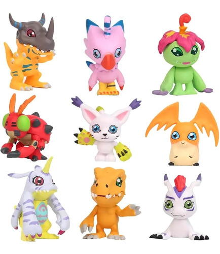 Muñecos Digimon Coleccion X9 Figuras Agumon Gabumon Patamon