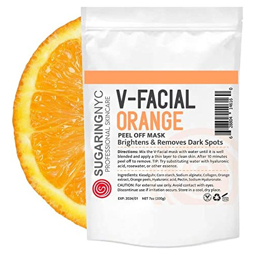 Mascarilla De Gelatina Vajacial Naranja Con Elementos Naranj