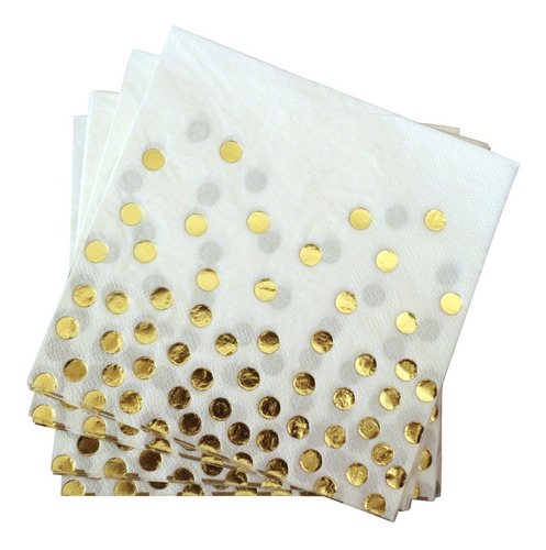 Servilletas De Papel Lunares Dorados X12 Unidades