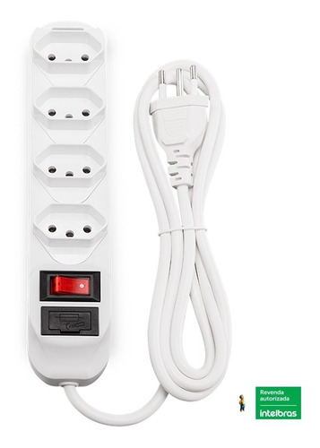 Imagem 1 de 5 de Epe 1004 Protetor Eletrônico Intelbras Com 4 Tomadas