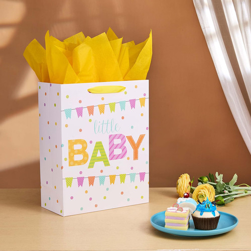 Suncolor Bolsa De Regalo Grande De 13 Pulgadas Para Baby Sho