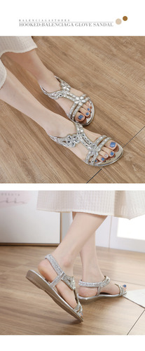 Sandalias De Mujer De Moda Con Diamantes De Imitación Bohemi