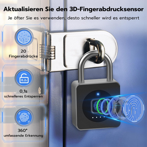 Candado Con Huella Dactilar Bluetooth Para Bicicleta Y Gimna