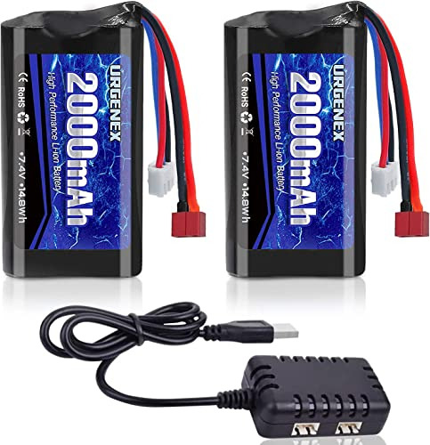 Batería De Iones De Litio Urgenex 2000mah 7.4 V Con Deans T