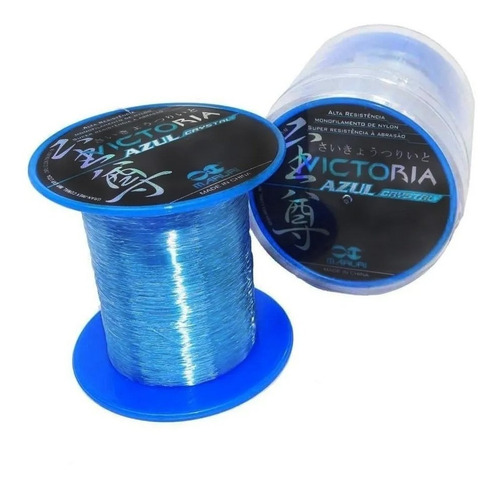 Linha Mono Victoria Crystal Maruri 0,57mm 53lbs/24kg 400m Cor Azul Crystal