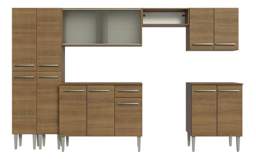 Armario De Cocina Completo 293cm Emilly Madesa 05 Marrón
