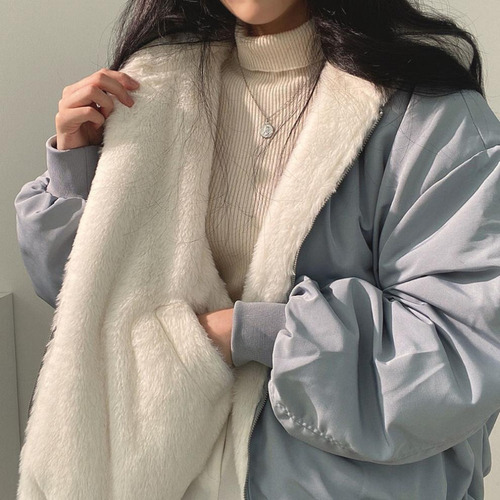 Chamarra Bomber Acolchada Reversible Para Mujer Con Capucha
