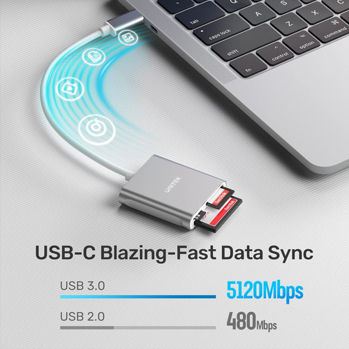 Lector De Memorias Unitek Usb Tipo C Usb C Plateado