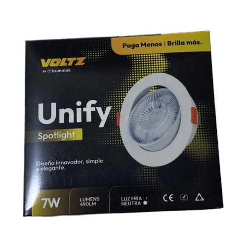 Lampara Spot Redondo Unity 7w Voltz              