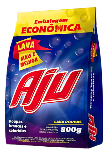 Lava Roupas Aju Sabão Em Pó 800g Tradicional