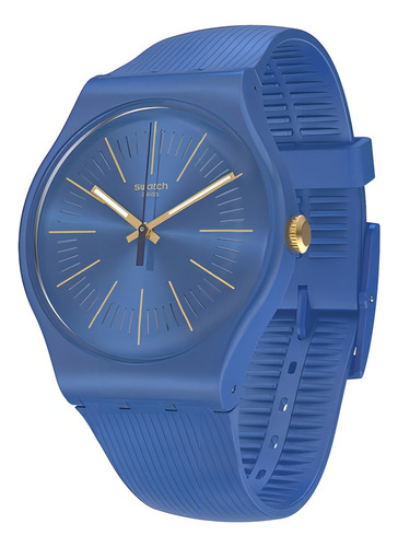 Pulseira de relógio Swatch Cyderalblue Suon143, cor azul