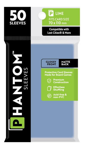 Capa Para Cartão Phantom Lime 70 Mm X 110 Mm Gloss Matte X50