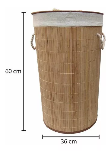 Cesto de Roupas Redondo 60L Bamboo Sensea