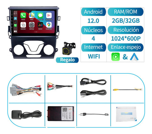 Y Estéreo Carplay Ram 2gb Para Ford Mondeo Fusión 2013-2019