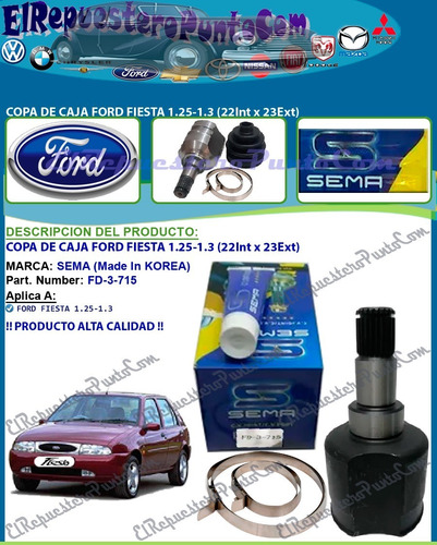 Copa De Caja Ford Fiesta 1.25-1.3 (22int X 23ext)