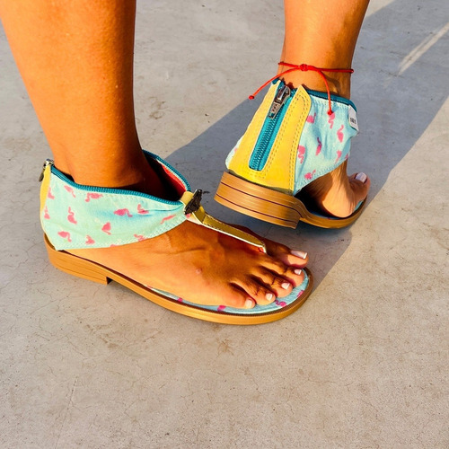 Sandalias Te Para Tres De Diseño Modelos Exclusivos Turquesa