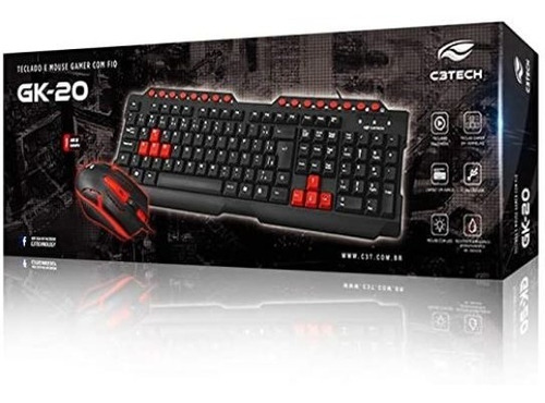 Imagem 3 de 5 de Kit Teclado E Mouse Gamer (para Jogo) Usb Gk-20bk C3ttech