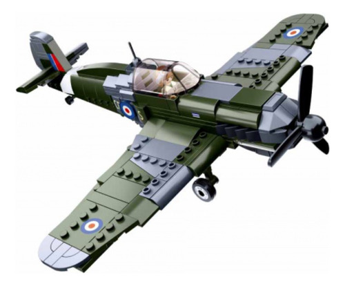 Avión De Caza Royal Air Force Spitfire Wwii, Compatible Lego