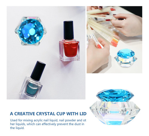 Polvo Líquido Para Manicura Nail Crystal Cup Con Tapa, 1 Uni