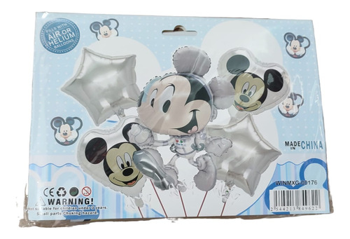 Kit  5 Globos Fiesta Infantil Mickey Mouse Astronauta