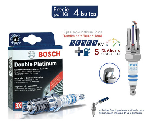 Bujias Jetta A4 Clasico 2.0 Doble Punta 4pzs Bosch