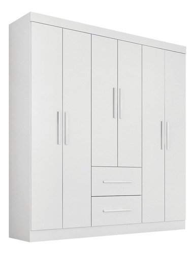 Guarda Roupa Casal Tokio 6 Portas 2gav Cor Branco