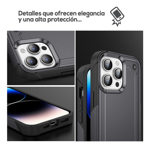 . Funda Tekku Tough Cover Para iPhone 15 Pro Max Negra