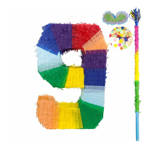 Kaimei Piñata Pequeña Con Número Para Cumpleaños, Anive.